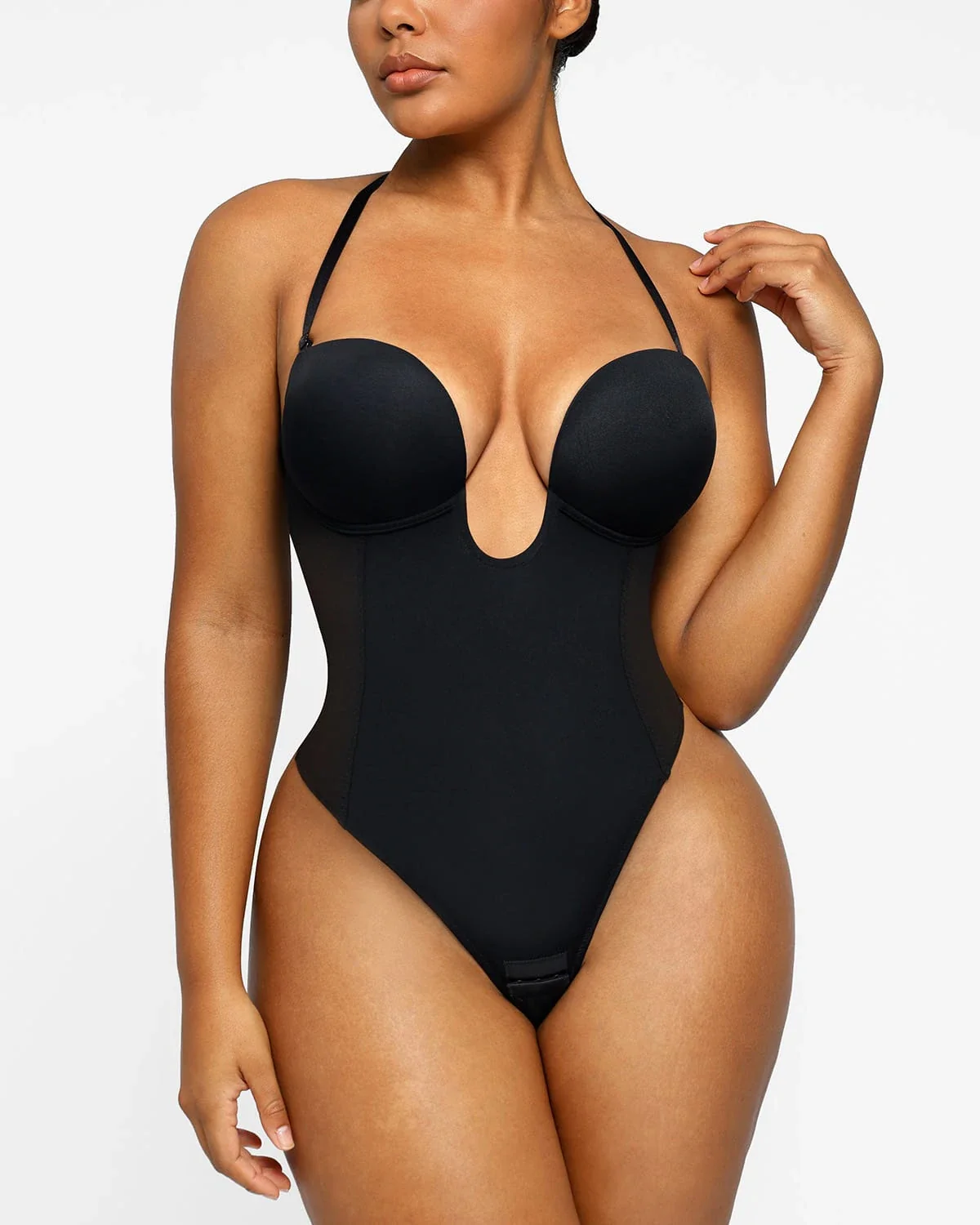 BOOT-YEAH™ MeshSmooth™ Deep Plunge Low-Back Thong Bodysuit - Image 5