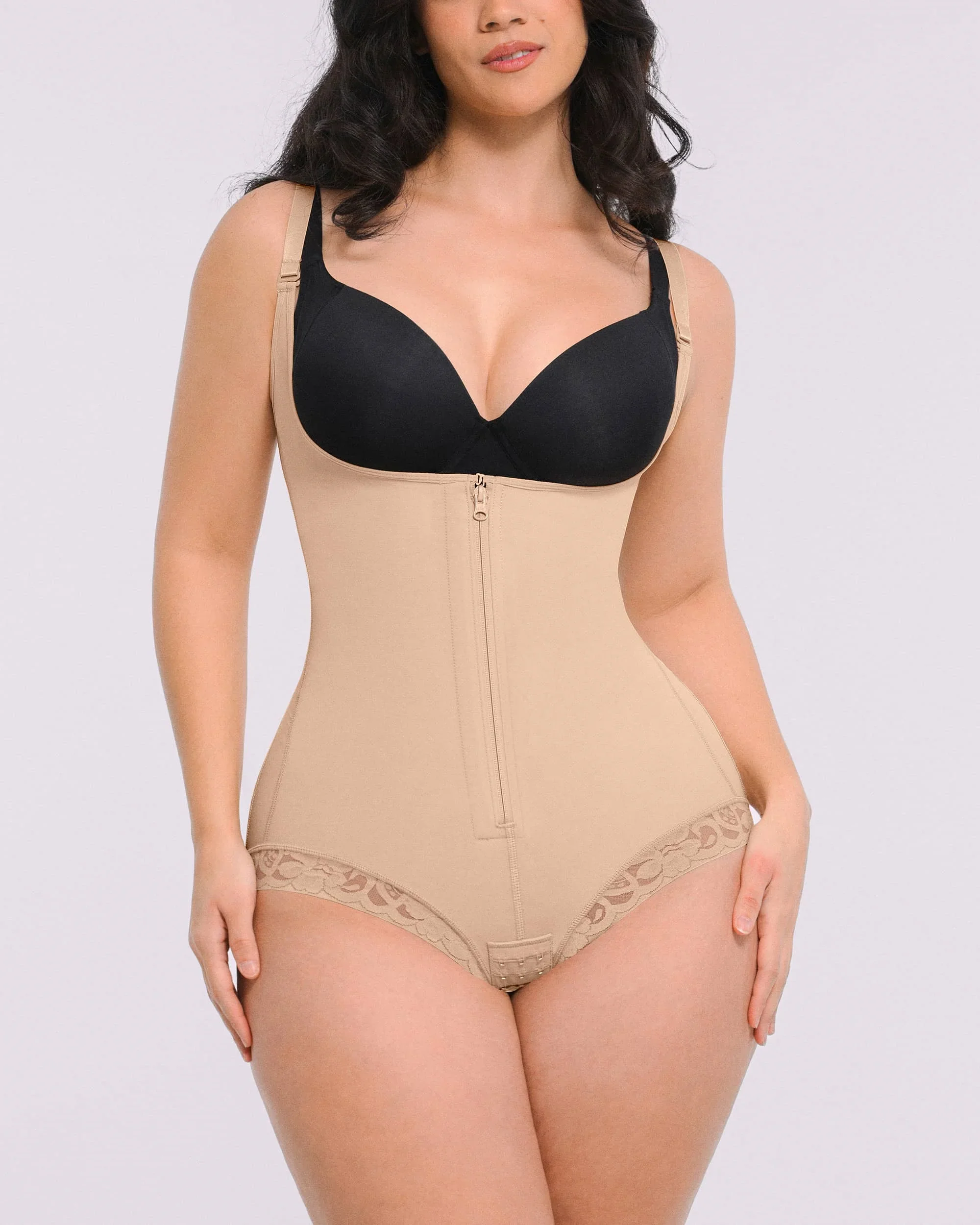 Bare Essentials™ AirSlim® Zipper Front Open Bust Brief Bodysuit - Image 10