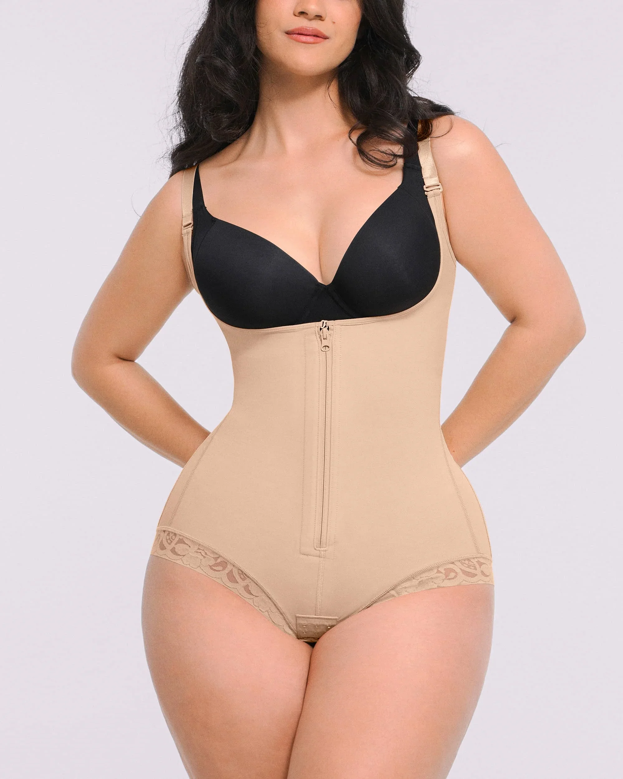 Bare Essentials™ AirSlim® Zipper Front Open Bust Brief Bodysuit - Image 7