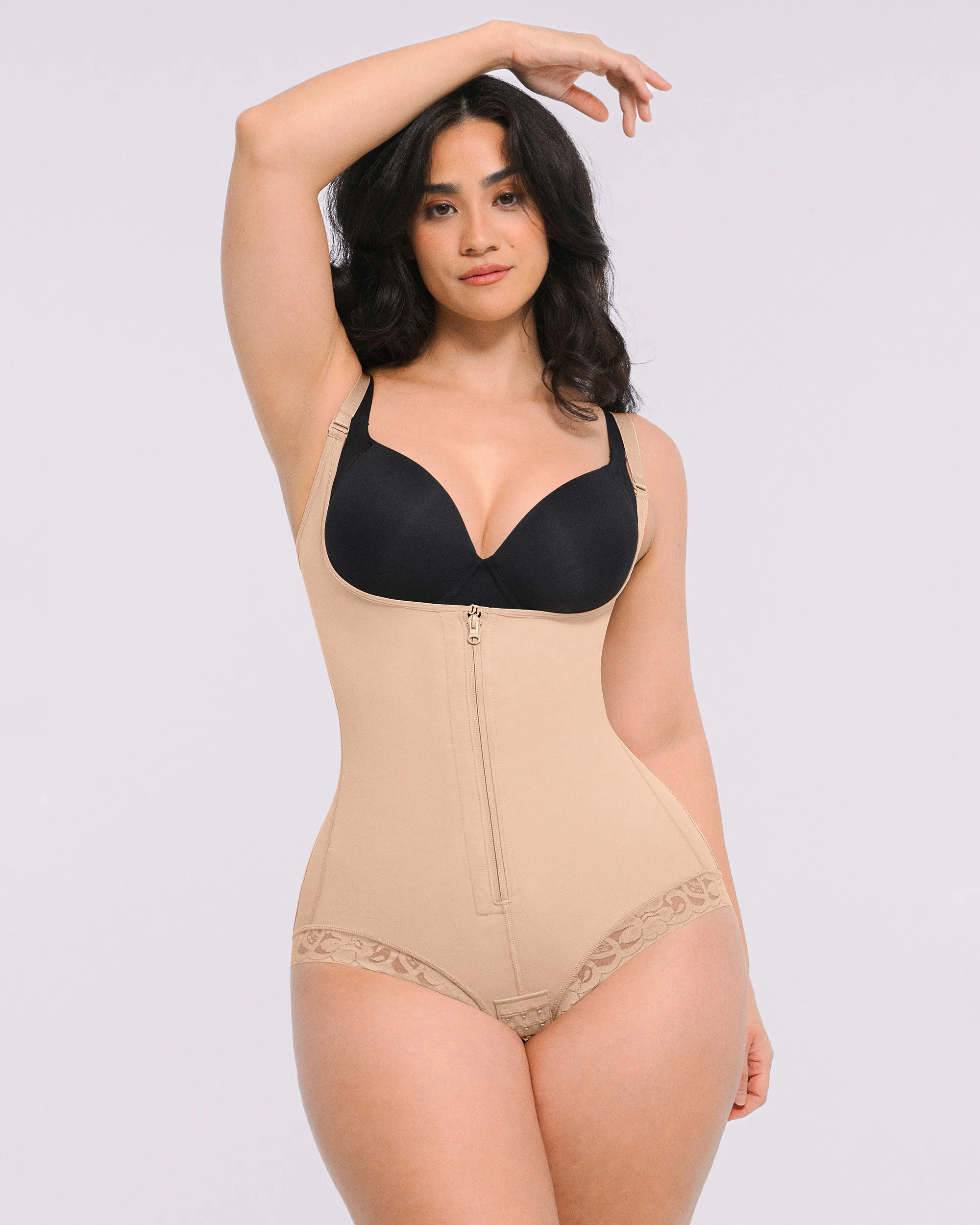 Bare Essentials™ AirSlim® Zipper Front Open Bust Brief Bodysuit - Image 9