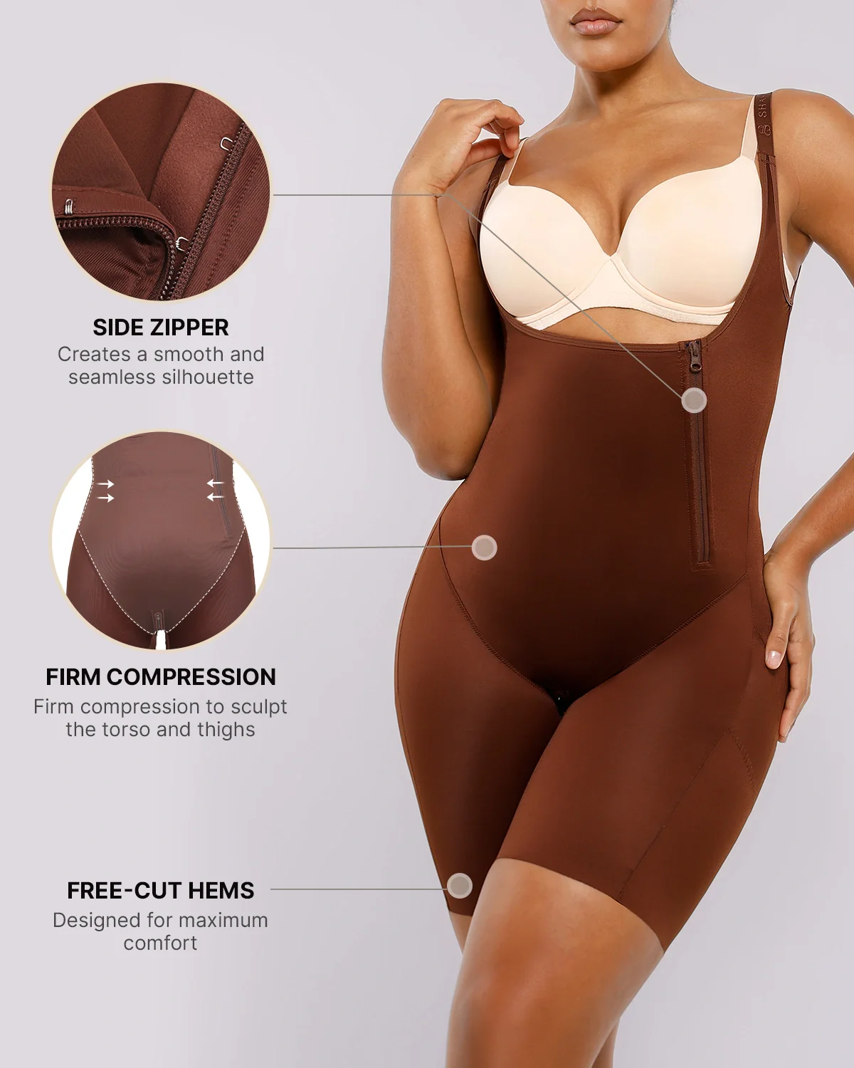 BOOT-YEAH™ SilkSculpt Open Bust Full Bodysuit - Image 3