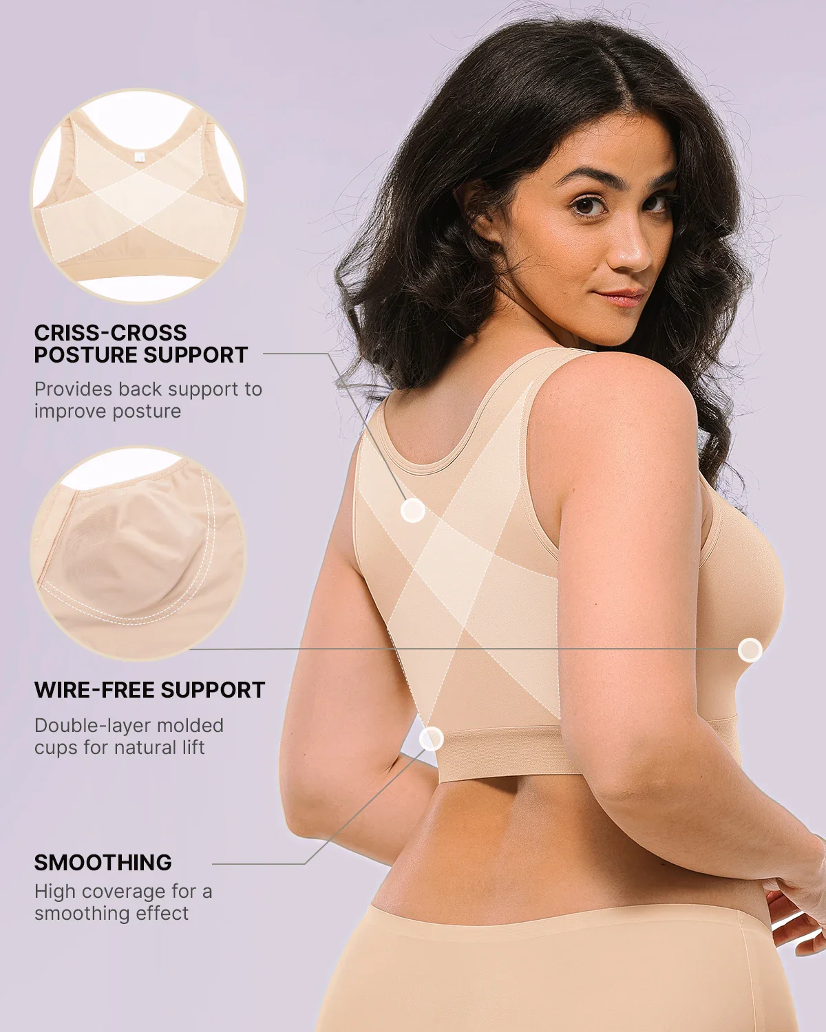 Bare Essentials™ AirSlim® Unlined Wireless Back Support Bra - Image 12