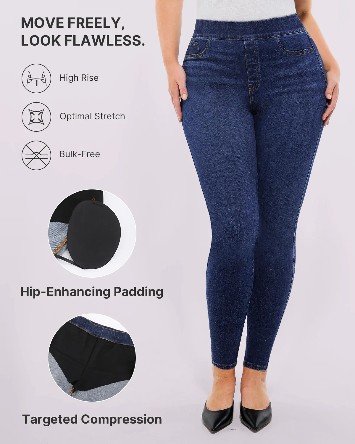 Bare Essentials™ High-Waisted Padded Hip Skinny Jeans - Image 14
