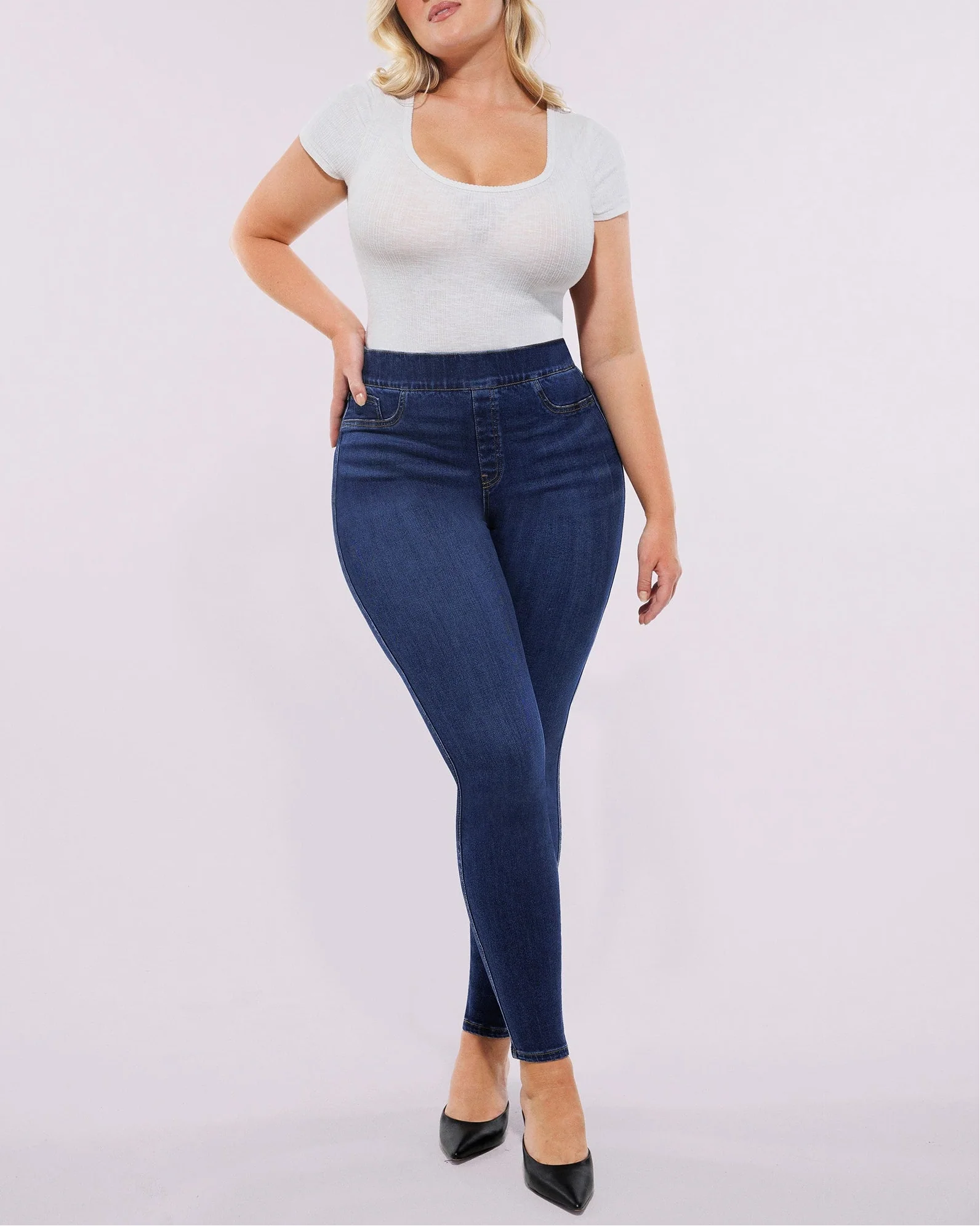 Bare Essentials™ High-Waisted Padded Hip Skinny Jeans - Image 15