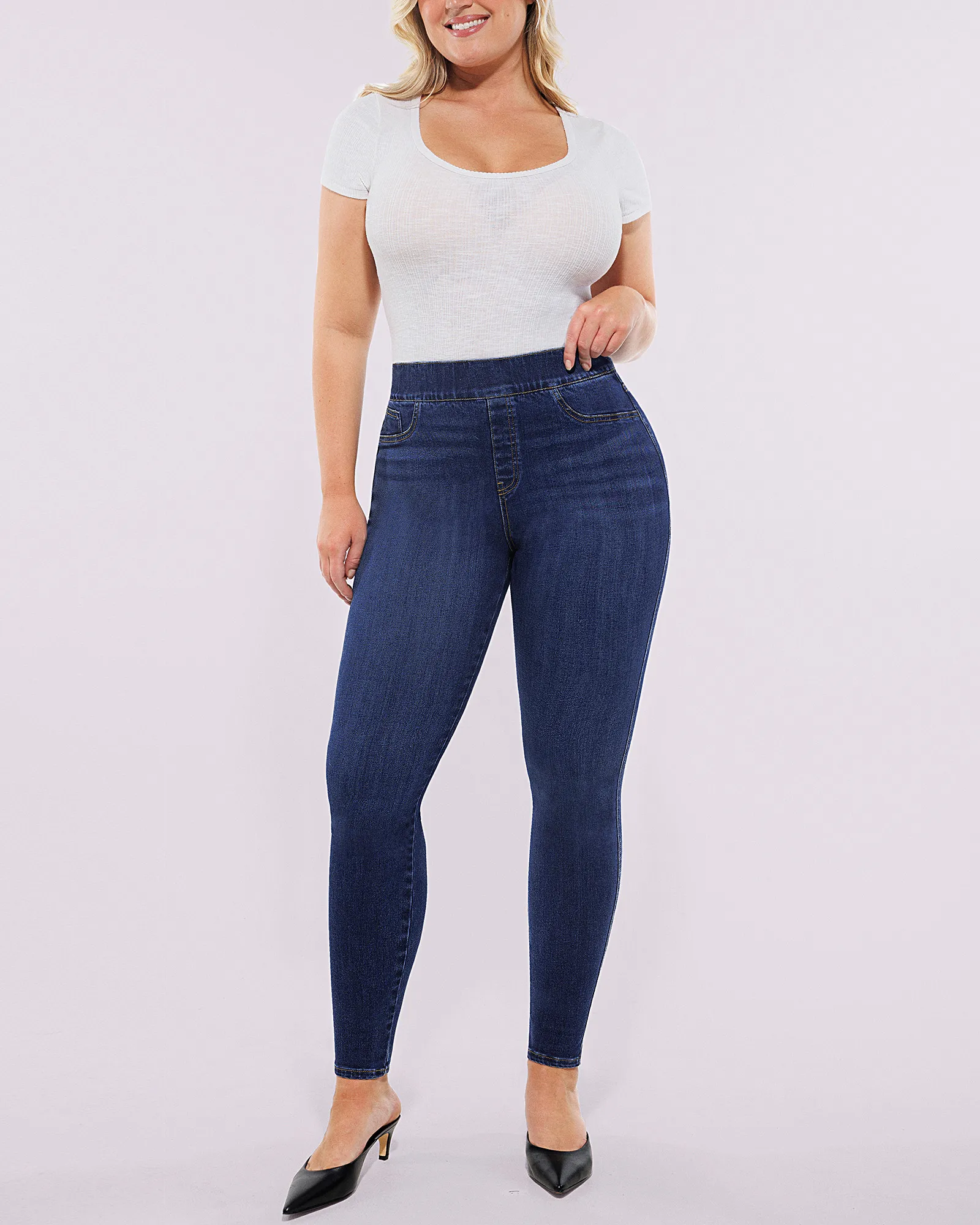 Bare Essentials™ High-Waisted Padded Hip Skinny Jeans - Image 19