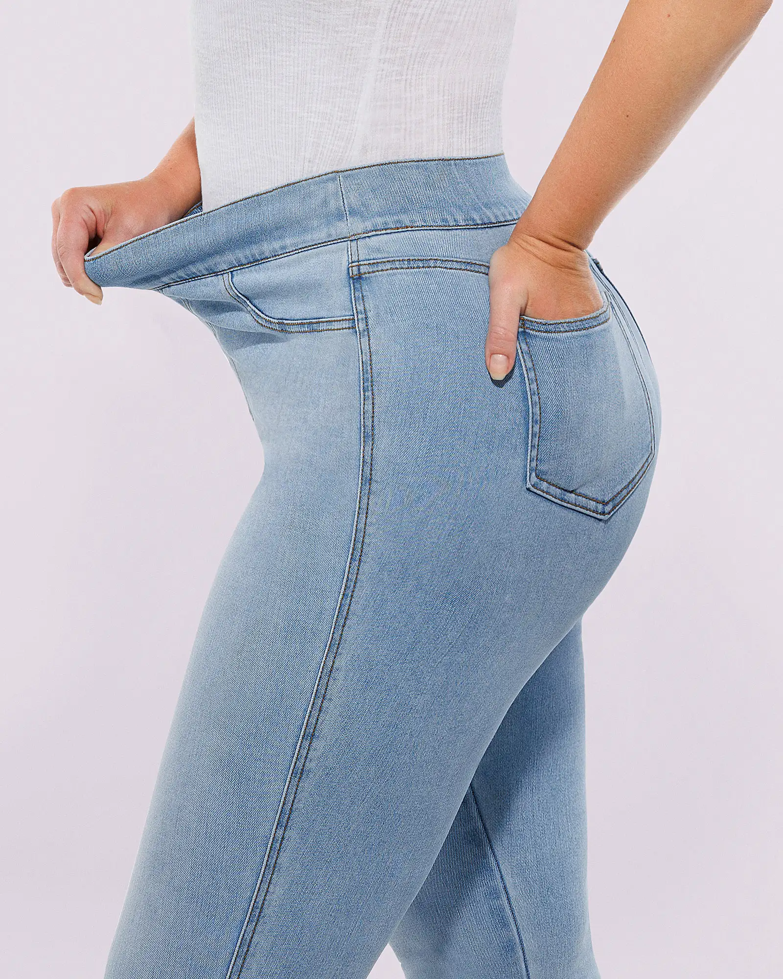 Bare Essentials™ High-Waisted Padded Hip Skinny Jeans - Image 5