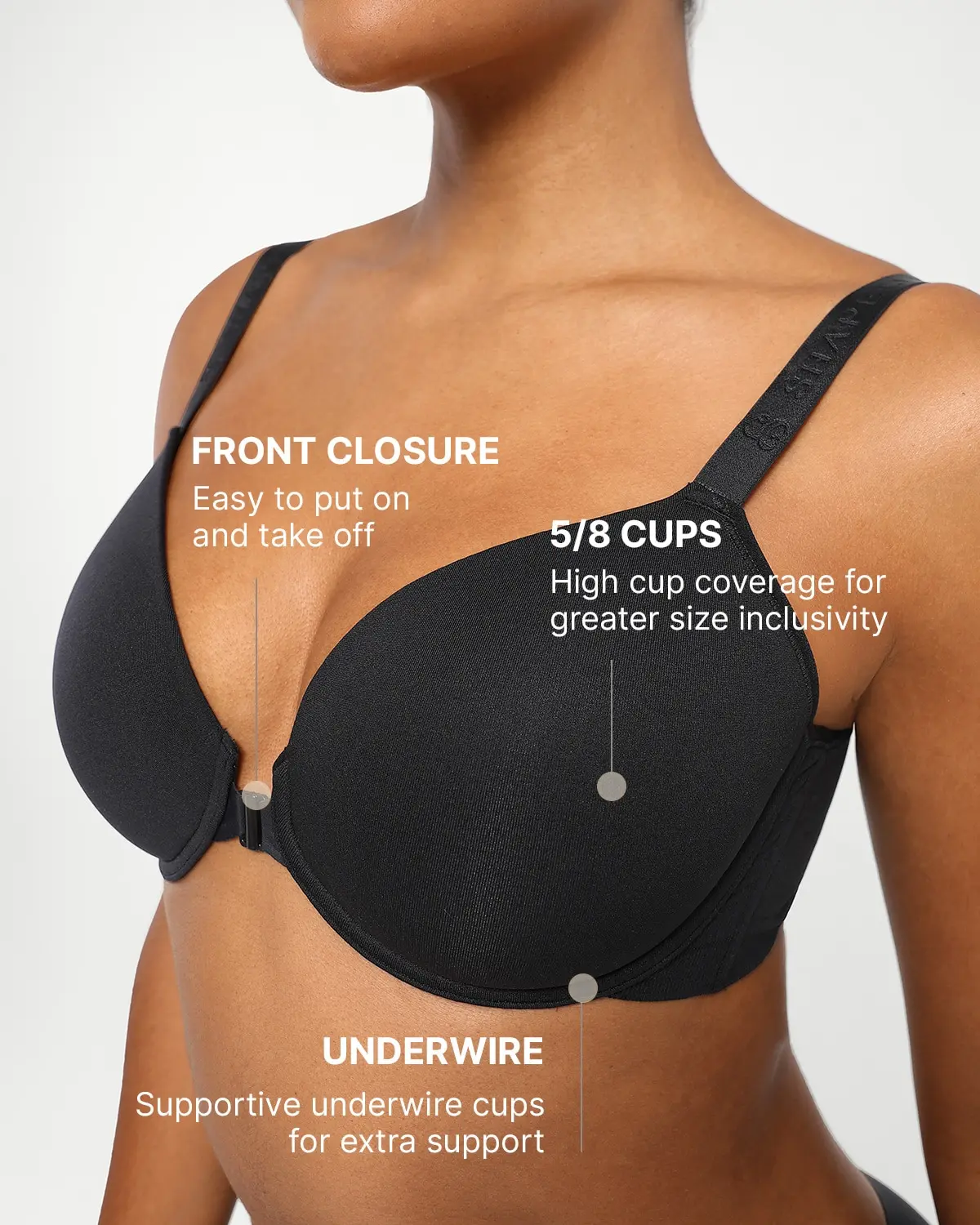 Bare Essentials™ Skin Flow Front Close Underwired T-Shirt Bra - Image 3