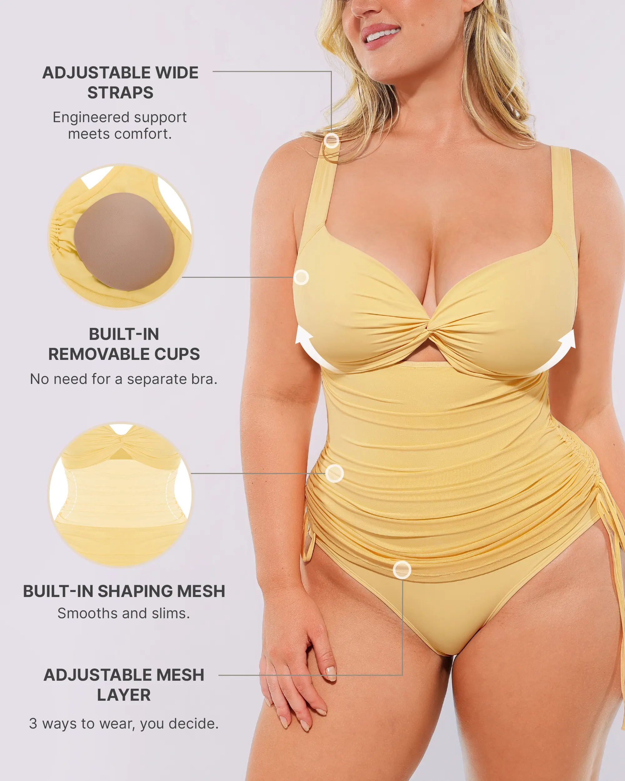 Smart Sculpt™ All-In-One Mesh Wrap Shaping Swimsuit - Image 4