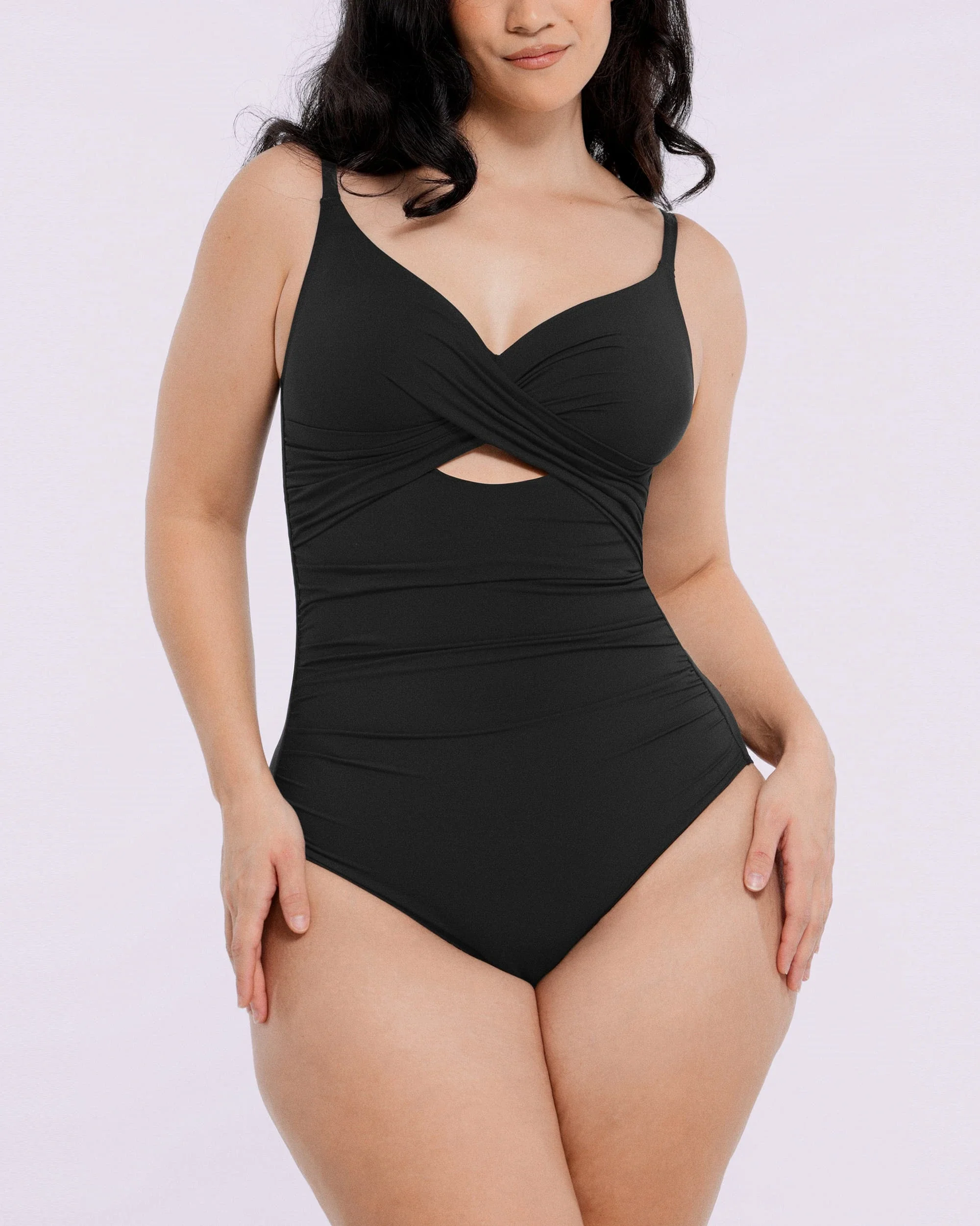 Smart Sculpt™ Ribbed Cutout-Front Shaping Swimsuit - Image 13
