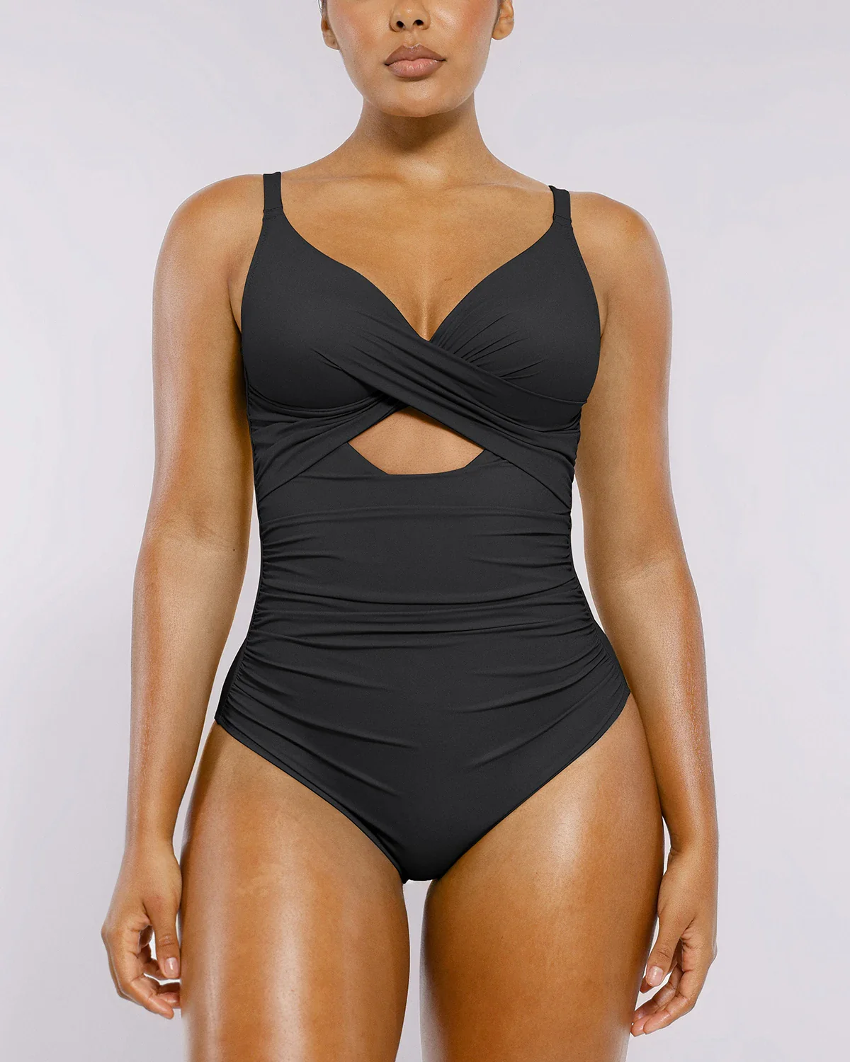 Smart Sculpt™ Ribbed Cutout-Front Shaping Swimsuit - Image 9