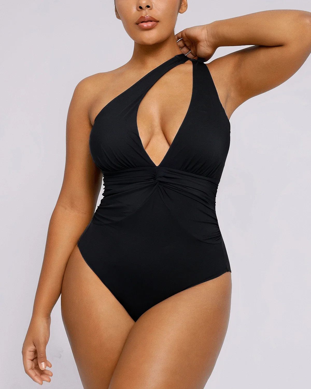 Smart Sculpt™ Ruched Twist-Front Shaping Swimsuit - Image 6