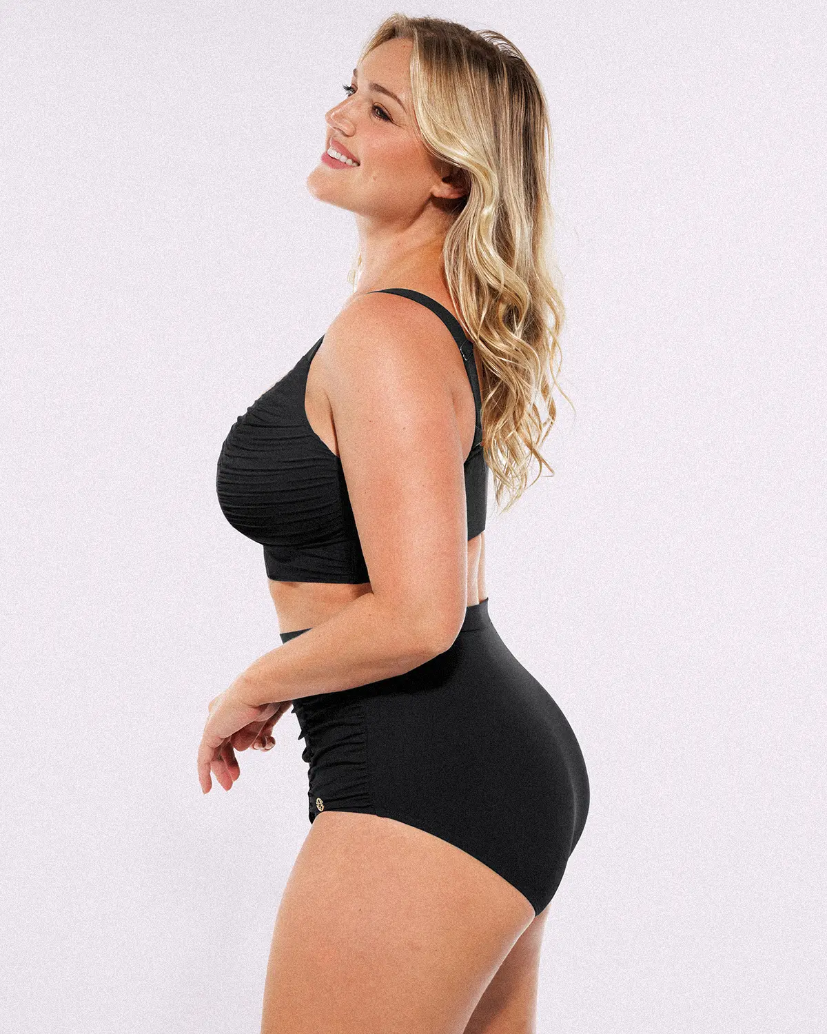 Smart Sculpt™ Ruched V-Neck Bikini Top & High-Waisted Bottom Set - Image 46