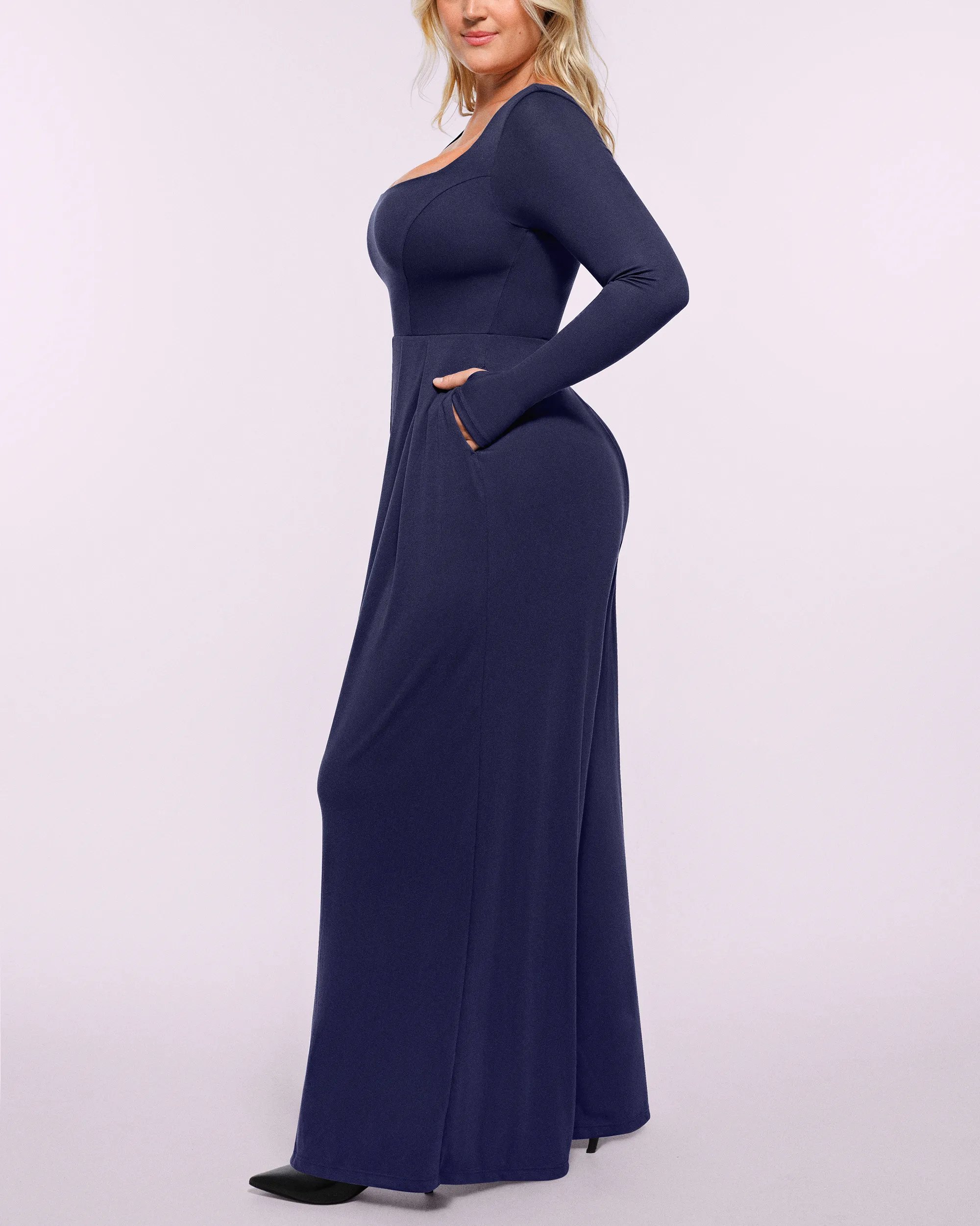 Bare Essentials™ AirSlim® Square Neckline Built-In Shaping Jumpsuit - Image 18