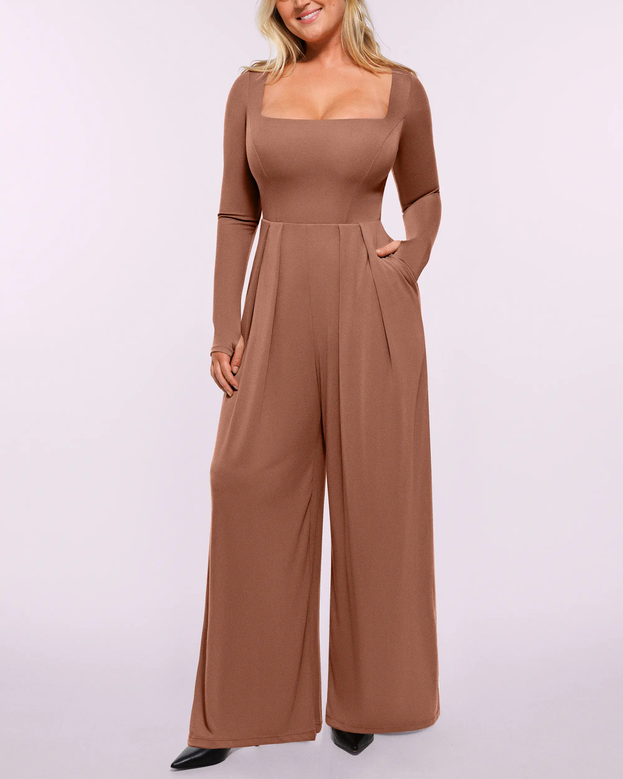 Bare Essentials™ AirSlim® Square Neckline Built-In Shaping Jumpsuit - Image 30