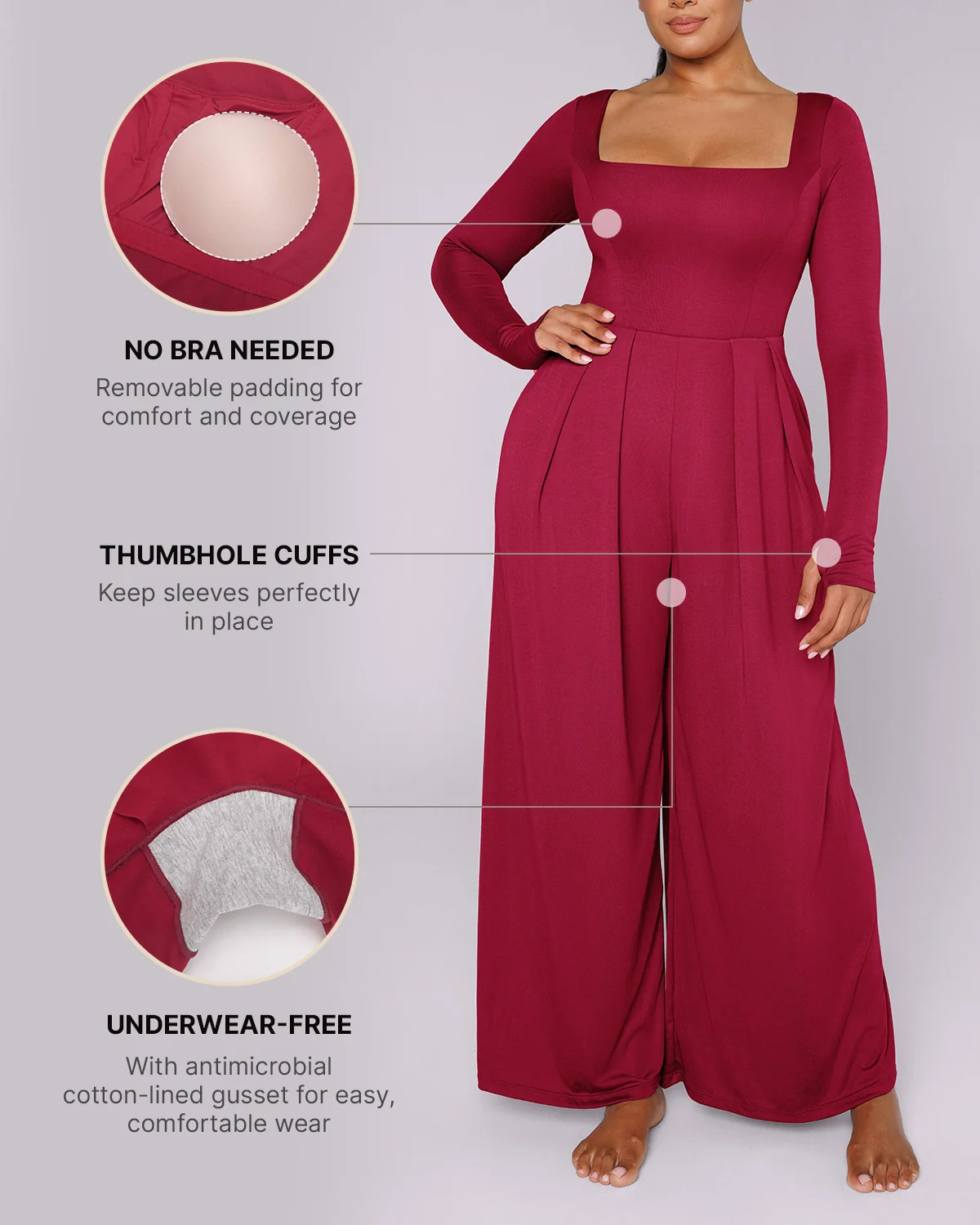 Bare Essentials™ AirSlim® Square Neckline Built-In Shaping Jumpsuit - Image 6