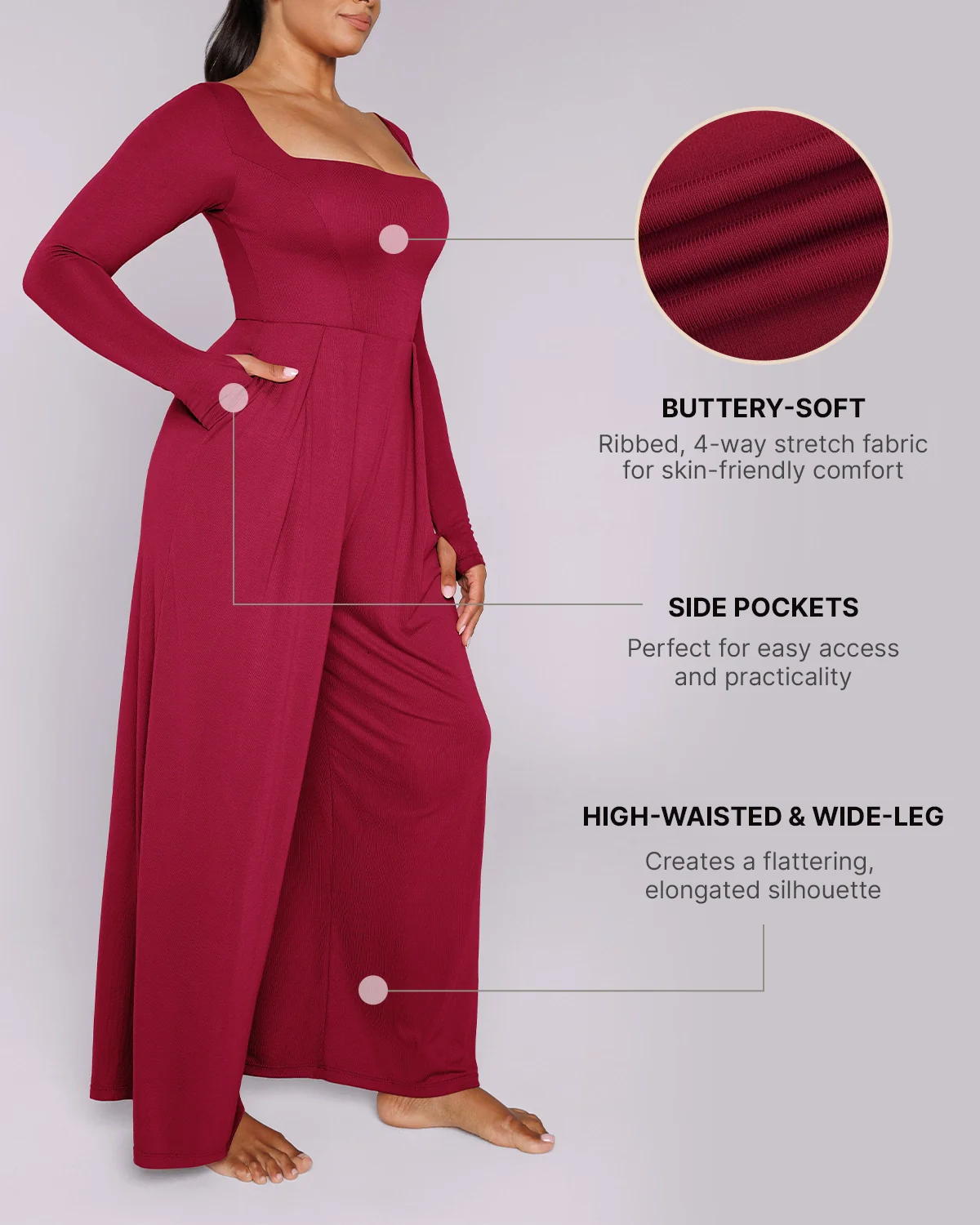 Bare Essentials™ AirSlim® Square Neckline Built-In Shaping Jumpsuit - Image 8